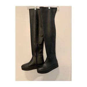 Platform Leather Thigh High Boots